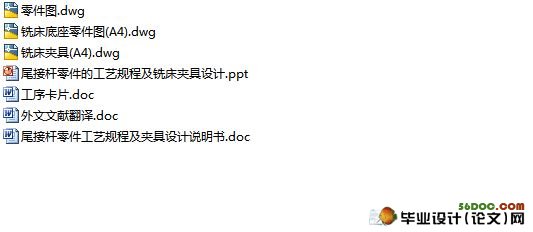 尾接杆工艺及铣床夹具设计(含CAD零件图,铣床夹具图,工序卡)