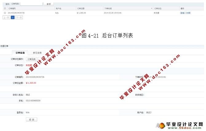 鲜花网上订购系统的设计与实现(MySQL)