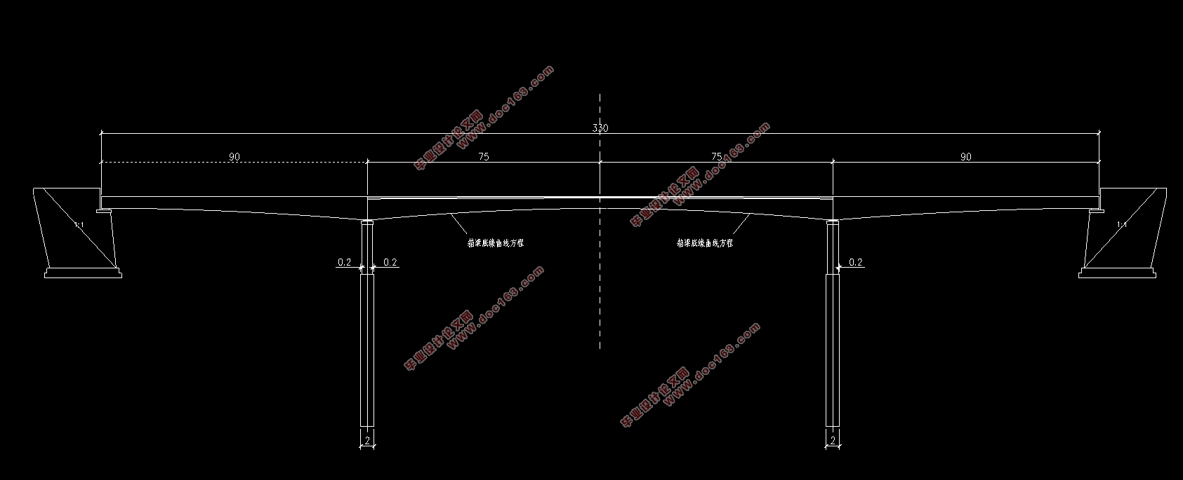 UHPC150mŽṹ(90m+150m+90m)(CADͼ)