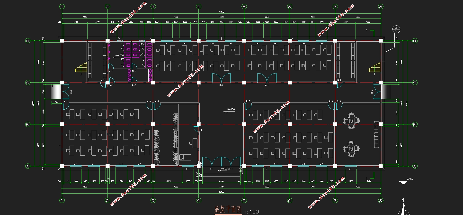 五层5000平米泰州市某轻工厂厂房设计(含建筑图结构图)
