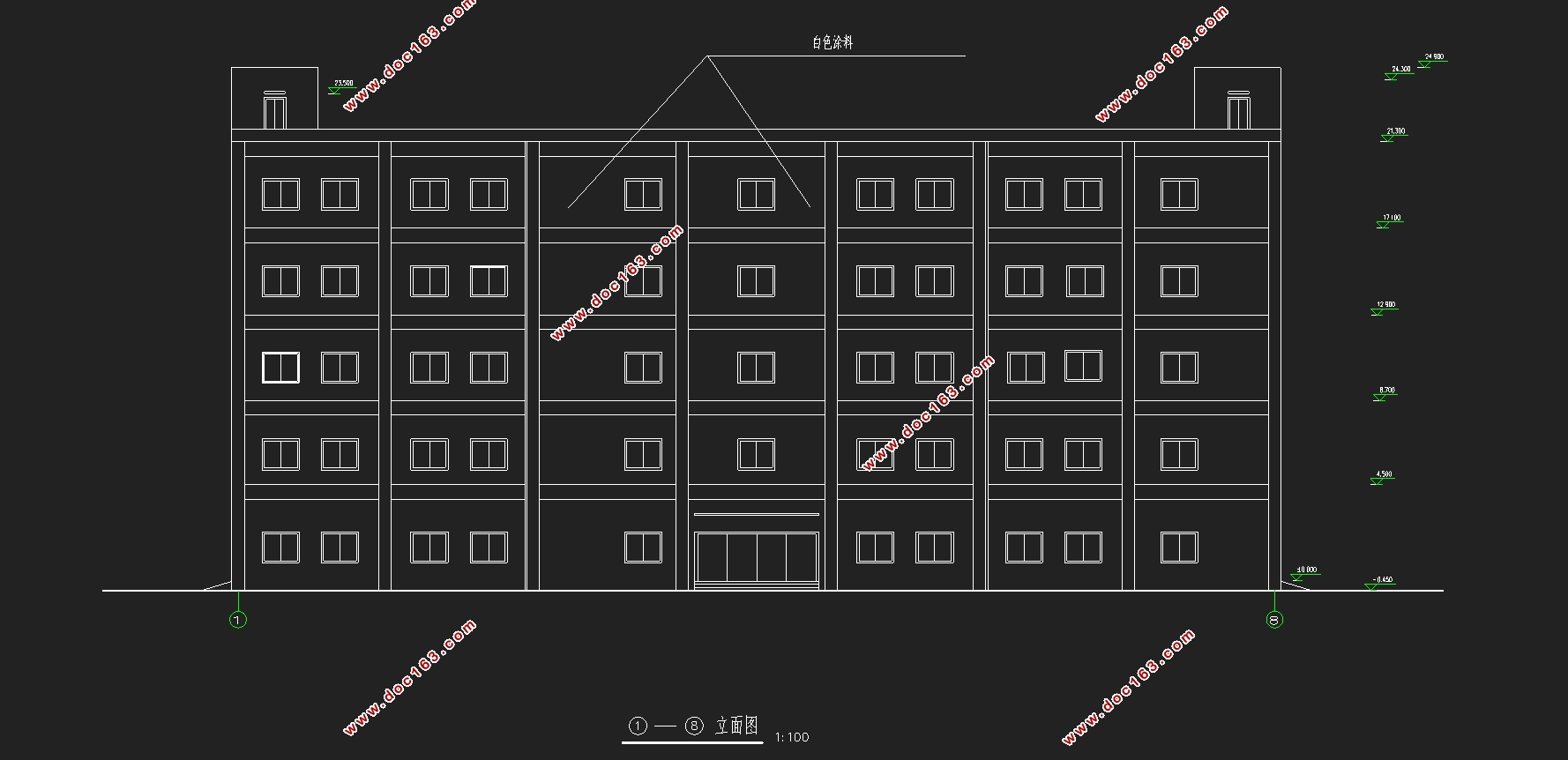 五层5000平米泰州市某轻工厂厂房设计(含建筑图结构图)