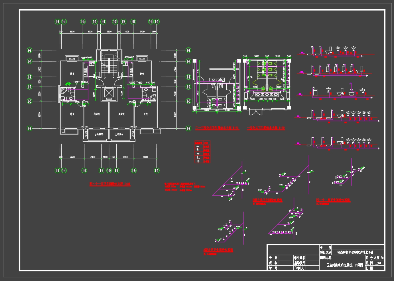 ĳ�߲���סլ¥��������ˮ���(��CADͼ)