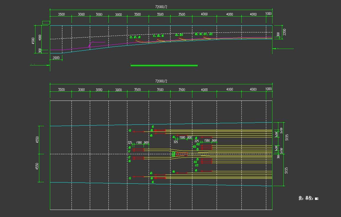 三跨不等跨50m+72m+50m江苏某连续梁桥设计(含CAD图,Midas模型)