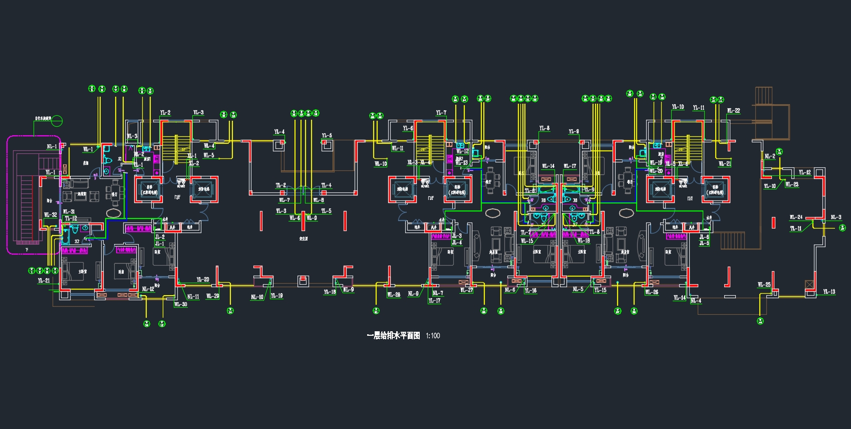 ����ĳ�߲�סլ¥��������ˮ���(��CADͼ)