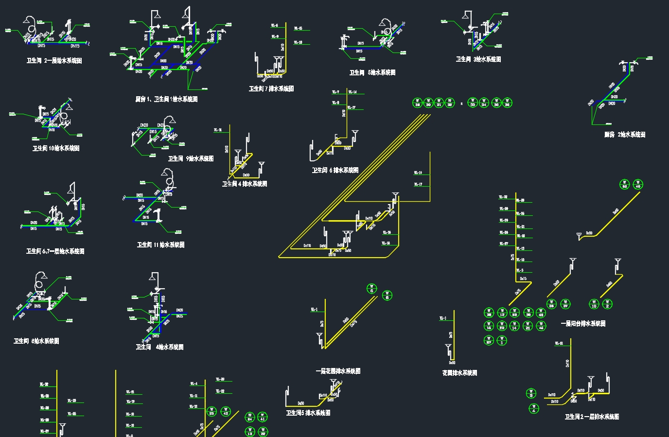 ����ĳ�߲�סլ¥��������ˮ���(��CADͼ)