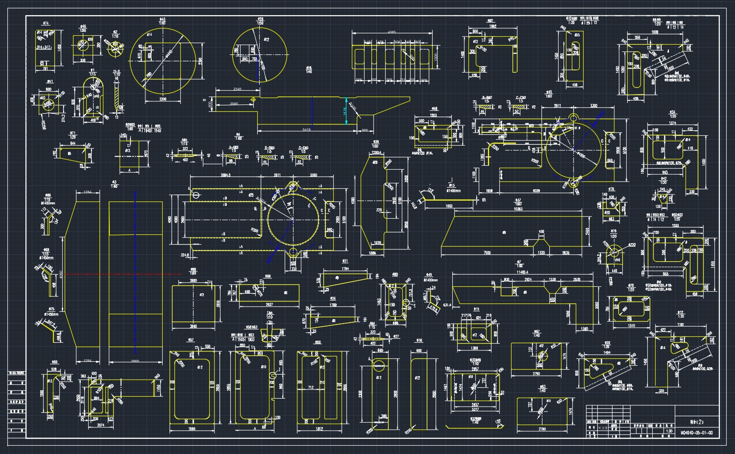 MQ4040����ʽ���ػ�ת̨�ṹ���(��CADͼ,solidworks��άͼ)